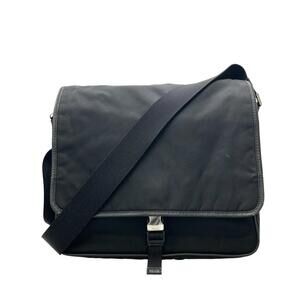 Prada Tessuto nylon messenger Crossbody bag Black